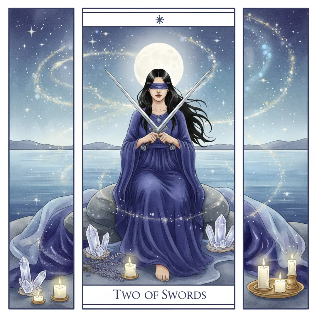 Phân vân tình cảm? Lá Tarot 'Hai Kiếm' mách bạn điều NÊN làm hôm nay!