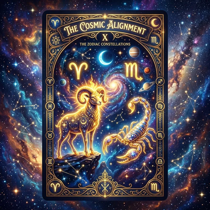 Biểu đồ sao chiêm tinh cổ điển đặt cạnh bộ bài Tarot dưới ánh nến huyền ảo